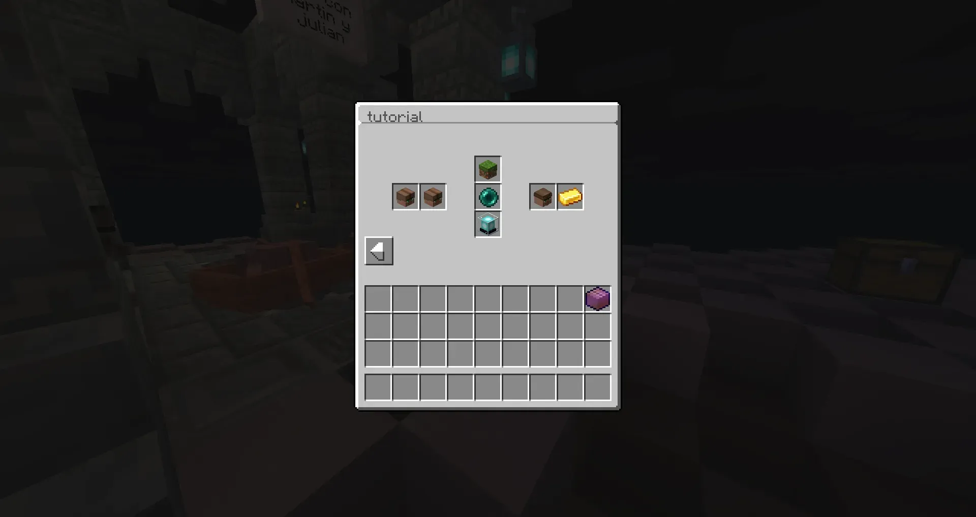 Selección del área en el menú